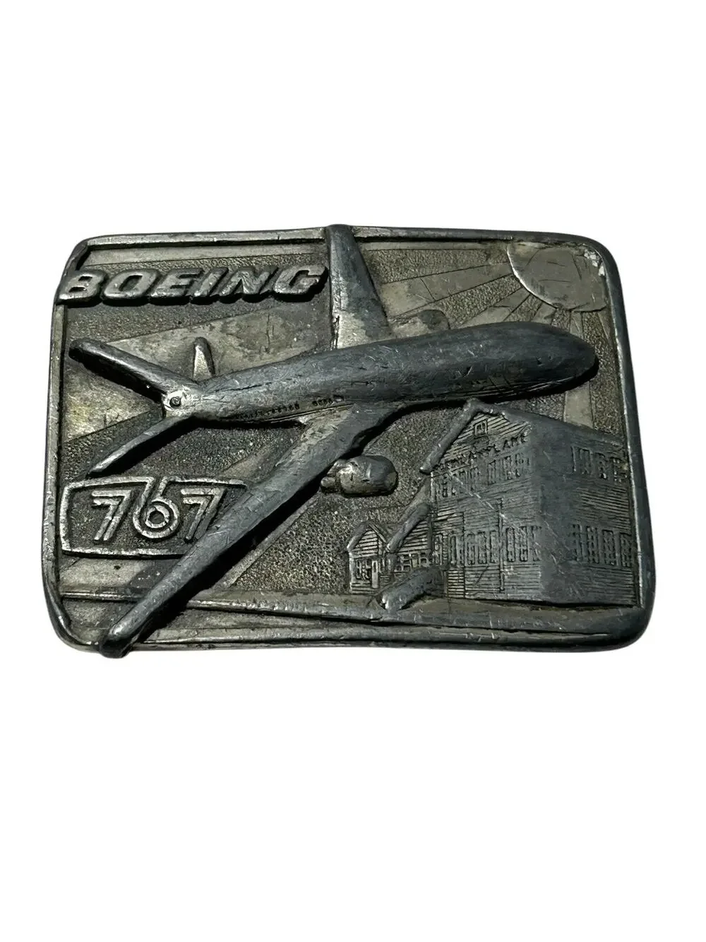 Boeing 767 Aircraft 80s 1982 Roll Out Belt Buckle 